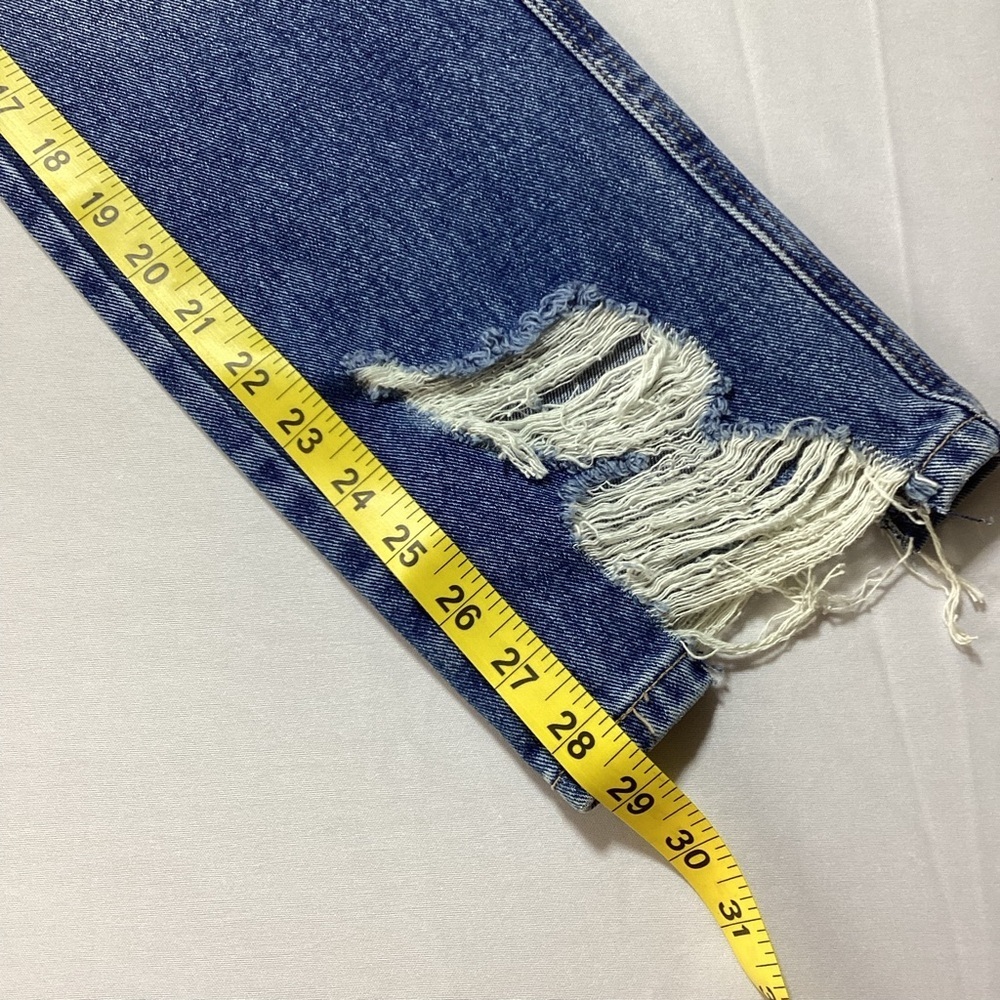 Flying Monkey Ultra High Rise Straight Blue Ripped Jeans - Picture 10 of 11